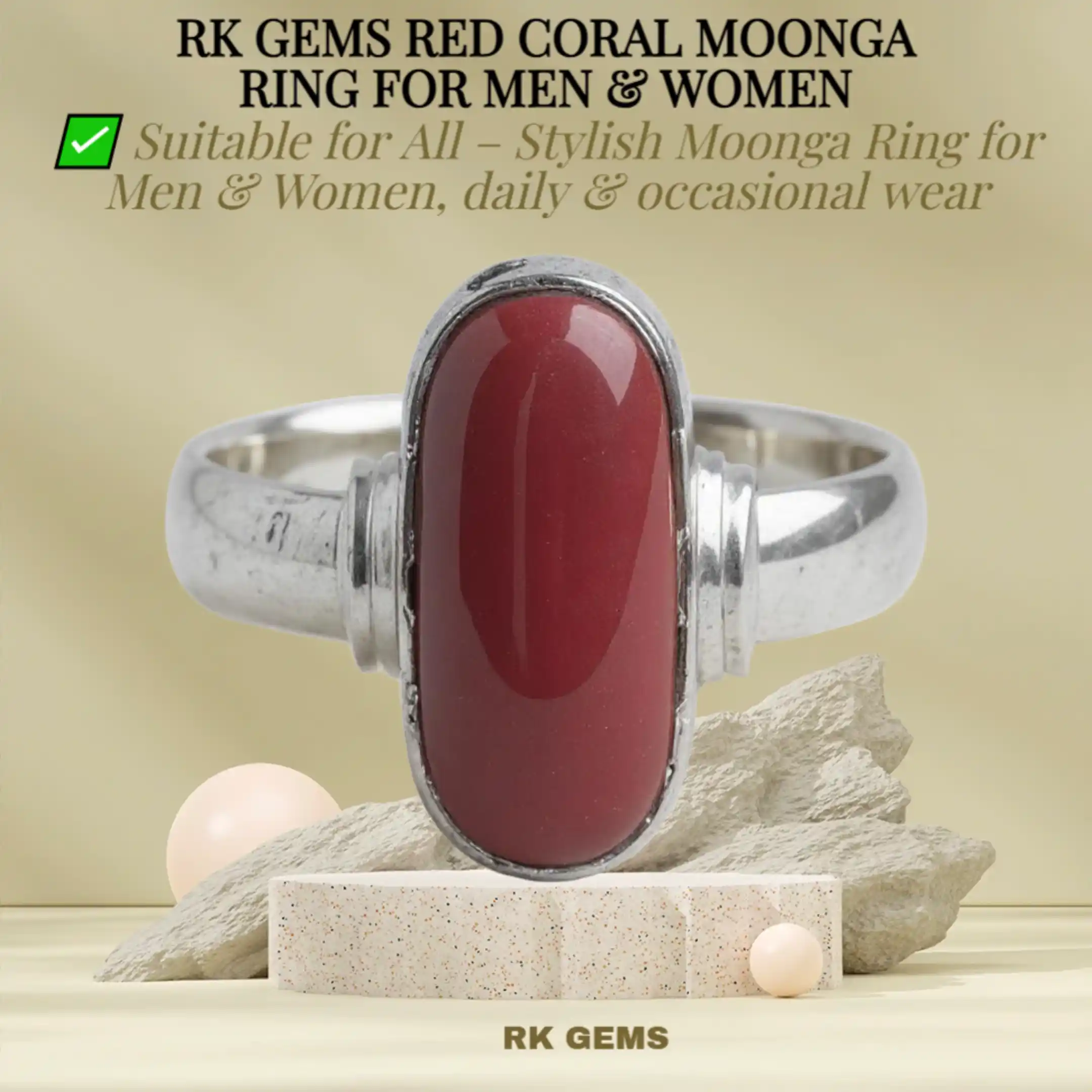 Moonga Stone Ring for Planet Mars (Mangal) | Certified Red Coral Ring for Men & Women (Red Coral Stone Ring).png